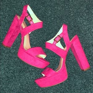 Fuchsia platform heels